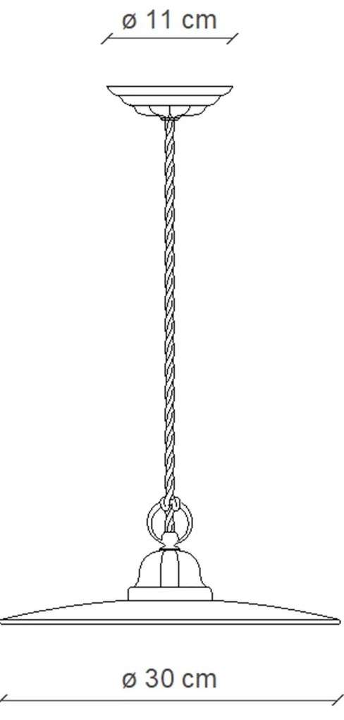 Lampadario Industrial Potenza Ferro E Ceramica Nero Diam. 30Cm 1 Luce E27