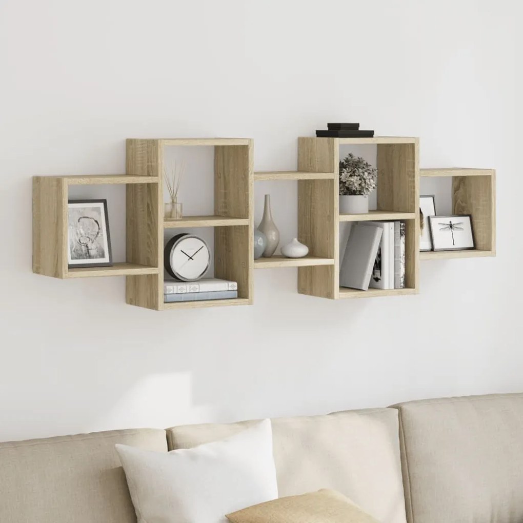 Scaffale A Parete Rovere Sonoma 129x18x42 Cm İn Truciolato /