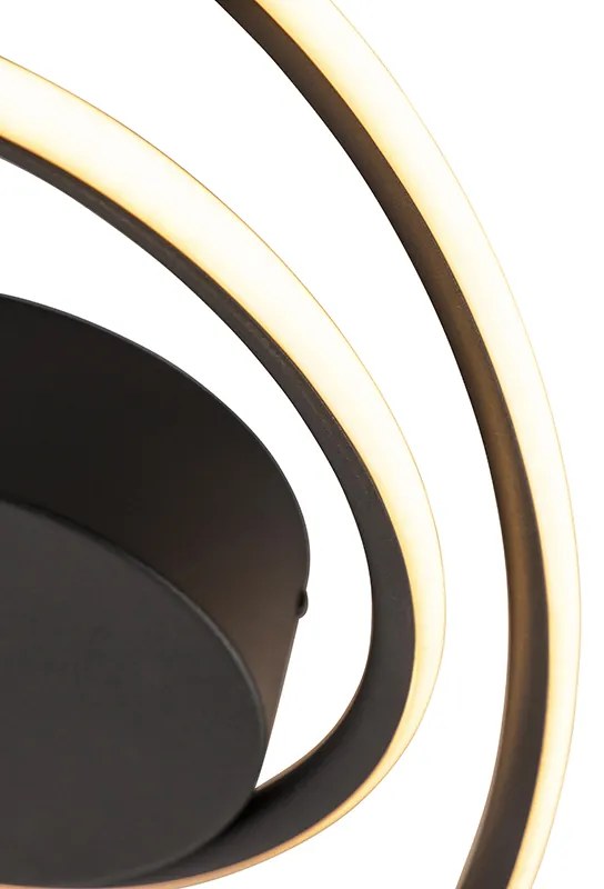 Plafoniera di design nera con LED dimmerabile a 3 livelli - Rowan