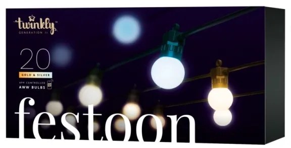 Twinkly TWF020GOP-BEU - Catena decorativa da esterno LED 20xLED 14m IP44 Wi-Fi