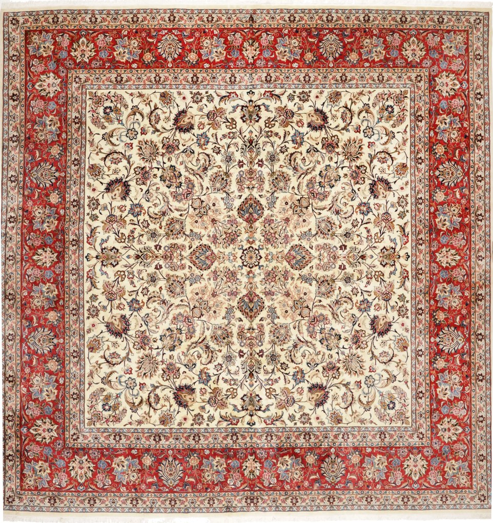 Mashad Tappeto 410 x 410 (Iran) Annodato A Mano