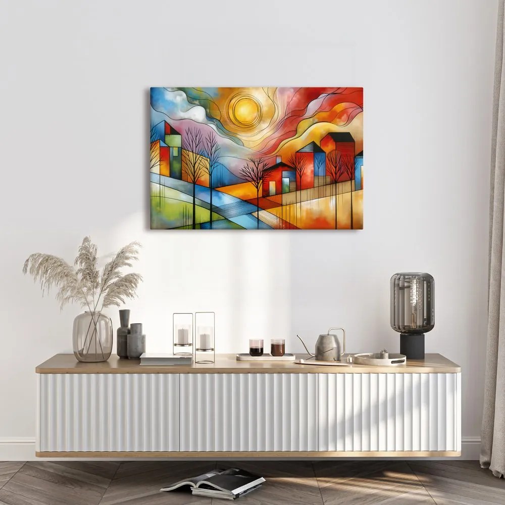 Quadro su tela – Villaggio colorato