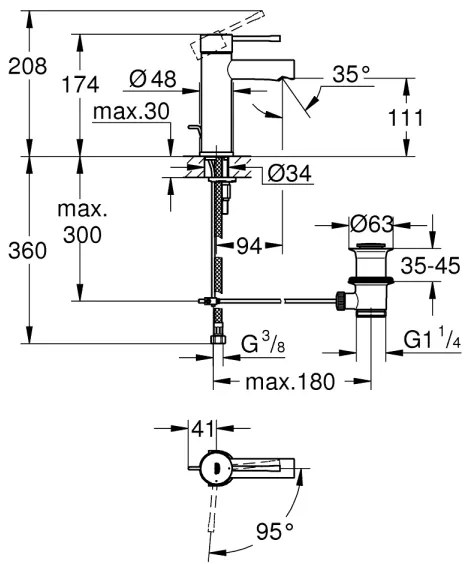 GROHE 23379001 - Miscelatore lavabo ESSENCE, misura S, cromo lucido
