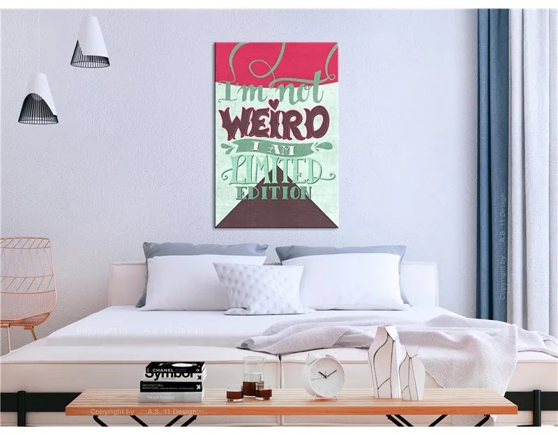 Quadro I'm Not Weird (1 Part) Vertical  Colore Rosso, Dimensioni e Misure 40x60