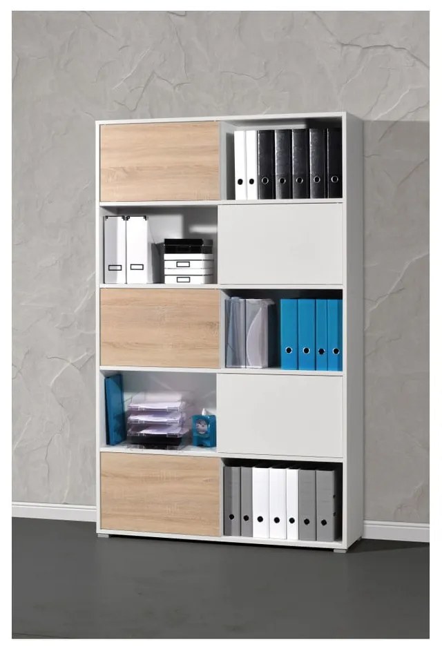 Libreria bianca in rovere 120x196 cm Slide - Germania