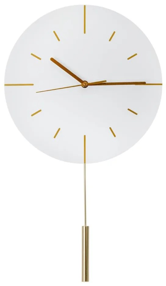 Orologio da parete con pendolo pr. 30 cm 1xAA bianco/oro