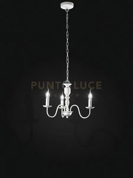 Sospensione in metallo verniciato bianco ducale 3 luci attacco e14 ...