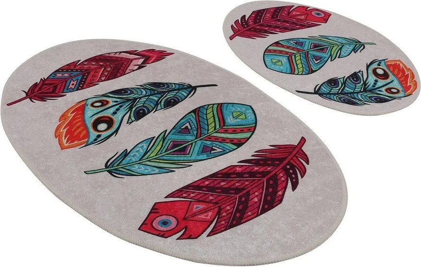 Set di tappetini per il bagno 2 pz 60x100 cm Feather – Foutastic
