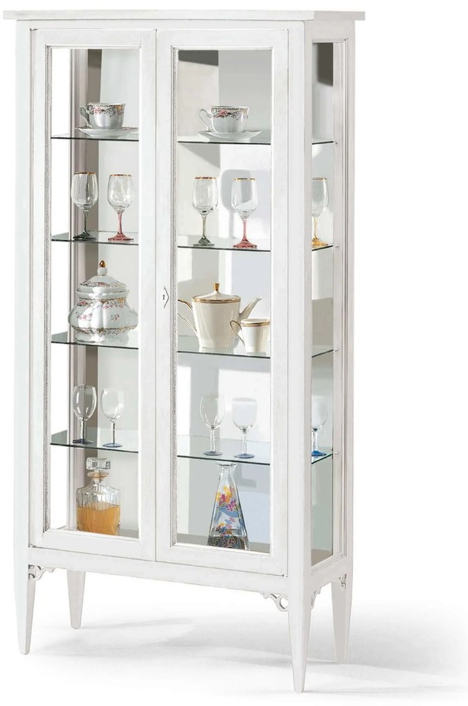 CHRISTAL - credenza con vetrina in legno massello