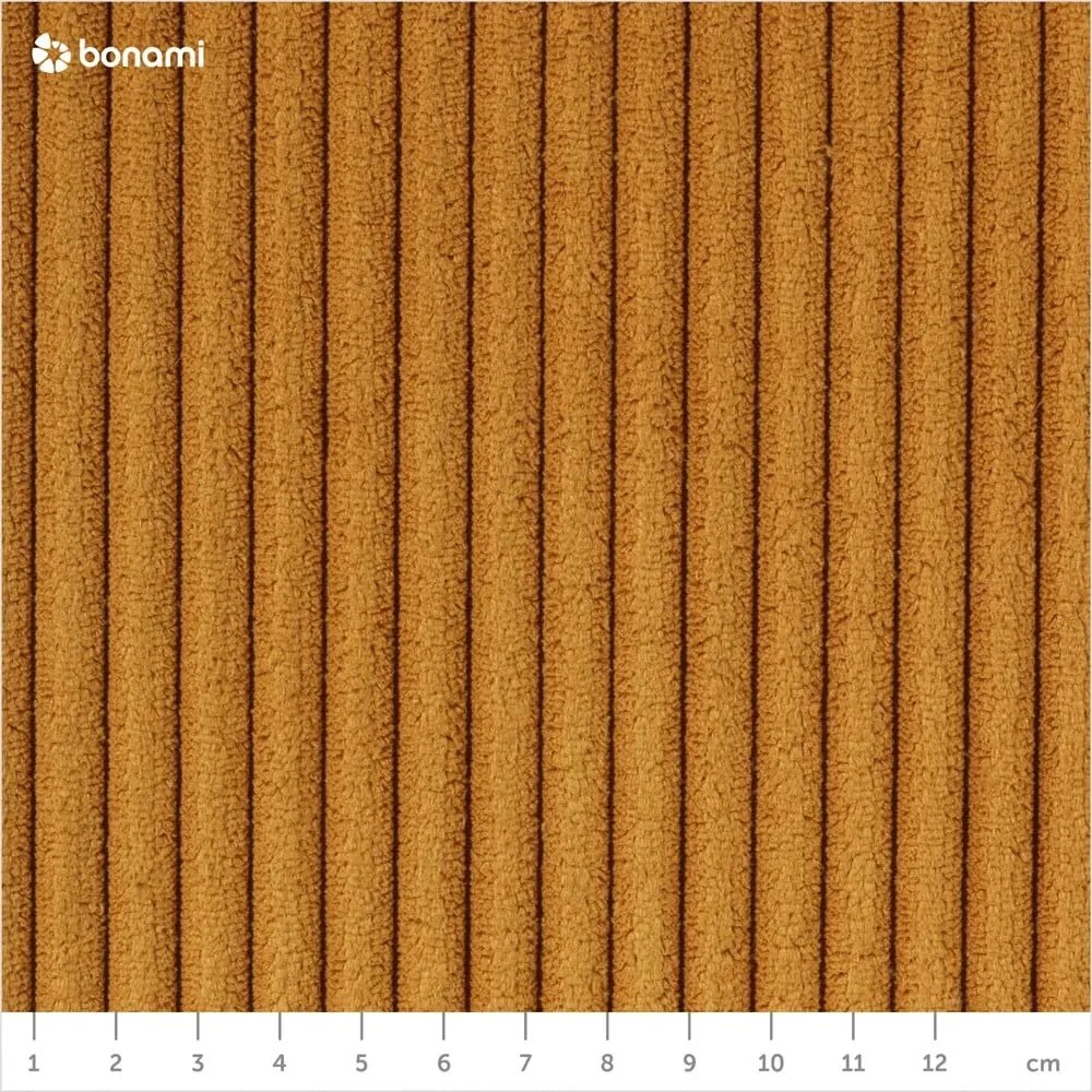 Divano color senape allungabile con rivestimento in velluto a coste 195 cm Nona – Makamii