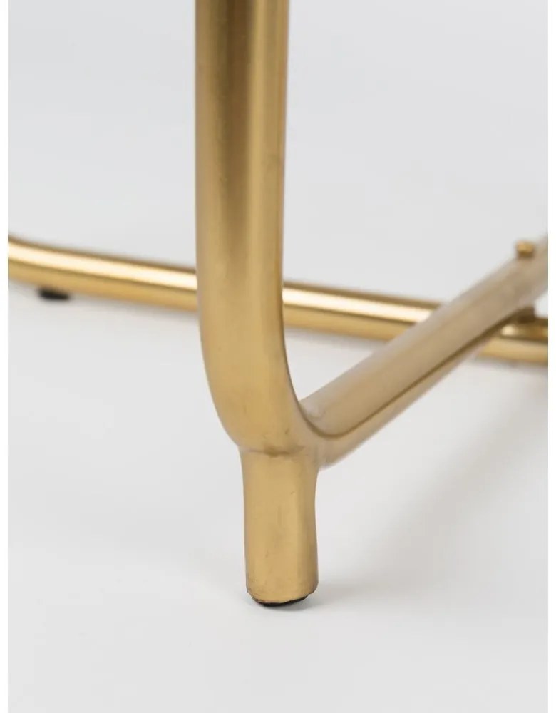 Tavolino bianco con piano in marmo Timpa - White Label