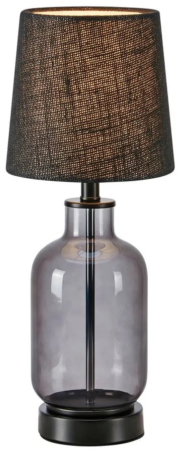 Lampada da tavolo nera con paralume in juta (altezza 43 cm) Costero - Markslöjd