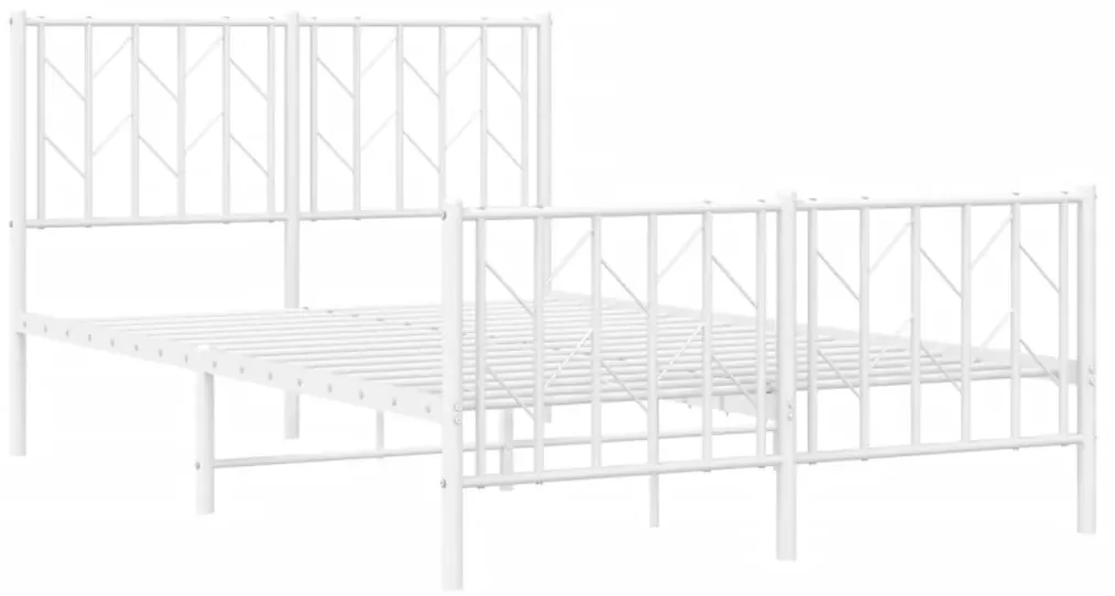 Giroletto con testiera e pediera metallo bianco 120x190 cm