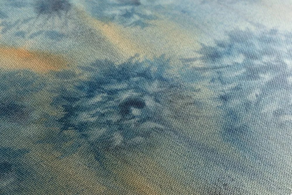 Quadro su tela – Dente di leone blu in acquerello