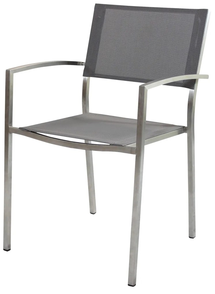 Sedia da giardino con braccioli grigia