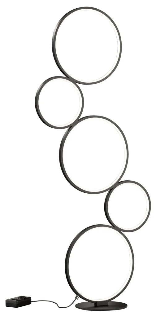 Lampada da terra 5 LED Rondo nero Trio