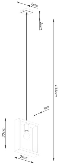 Sollux SL.1311 - Lampadario a sospensione con filo ARIES 1xE27/15W/230V faggio/wenge