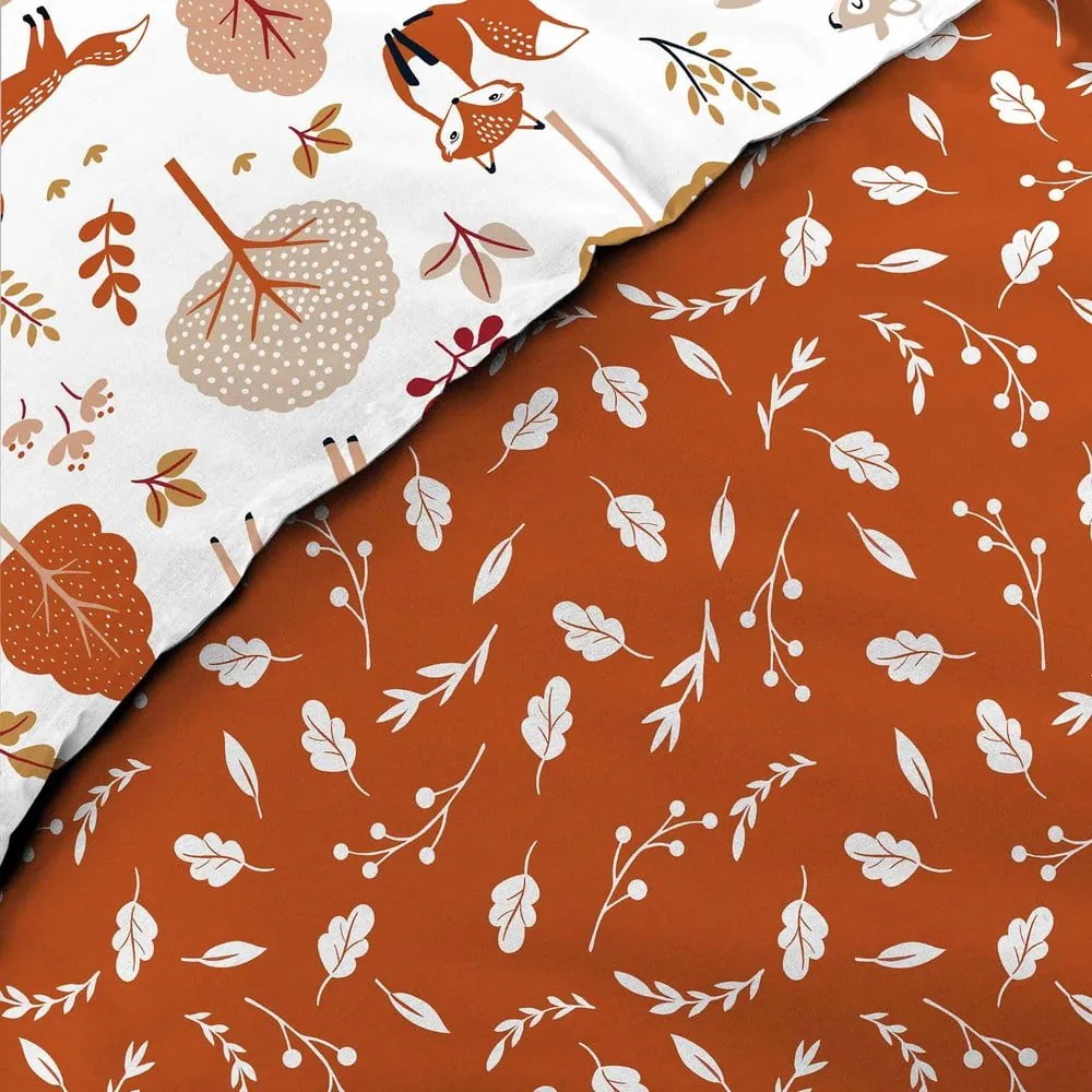 Set copripiumino e federa da bambini bianco/color terracotta in cotone per letto singolo 140x200 cm Roxy – douceur d'intérieur