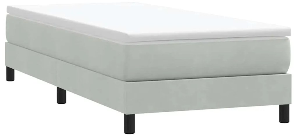 Giroletto Molle Senza Materasso Grigio Chiaro 80x210 Cm Velluto /