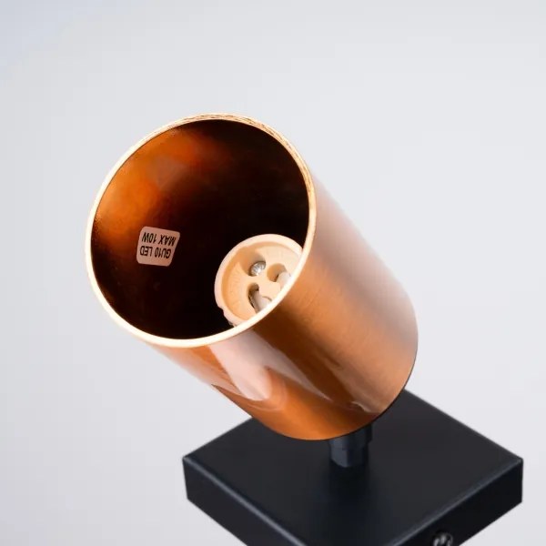 Sollux SL.1374 - Faretto da parete WINX 1xGU10/10W/230V nero/rame