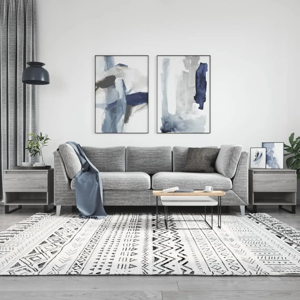 Tavolini Salotto 2pz Grigio Sonoma 50x46x50cm Legno Multistrato /