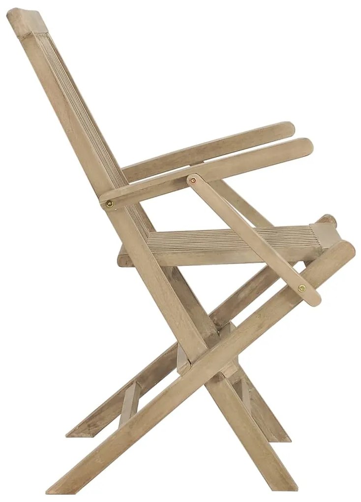 Sedie giardino pieghevoli 2pz grigie 56x61x89 cm massello teak