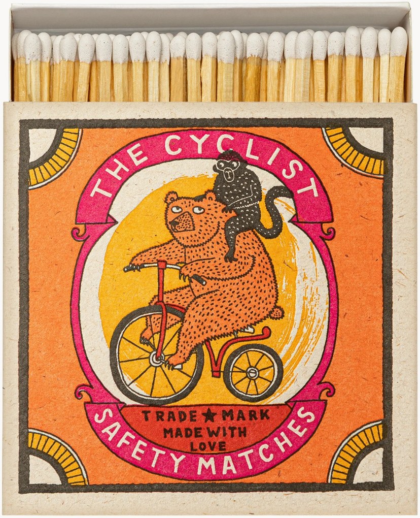 Scatola di fiammiferi di design The Cyclist