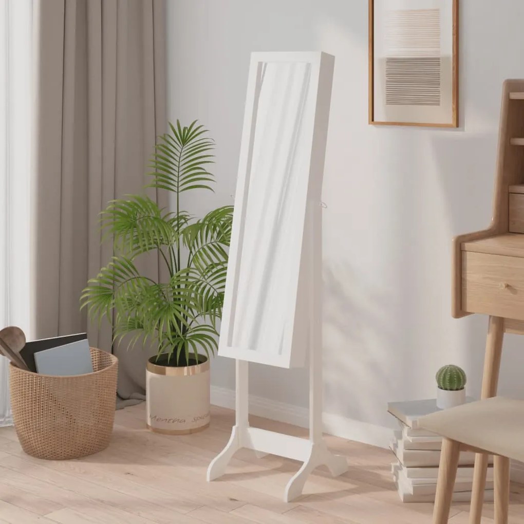 Specchio Autoportante Bianco 34x37x146 Cm /