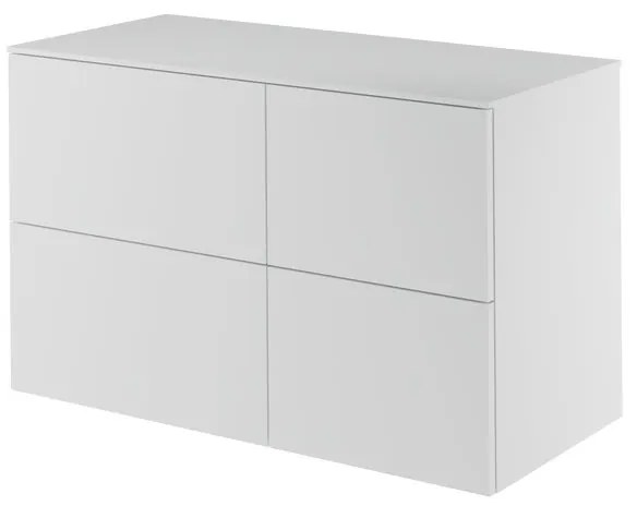 Mobile da bagno sotto lavabo Neo bianco laccato L 105 x H 65 x P 48.3 cm 4 cassetti, lavabo non incluso