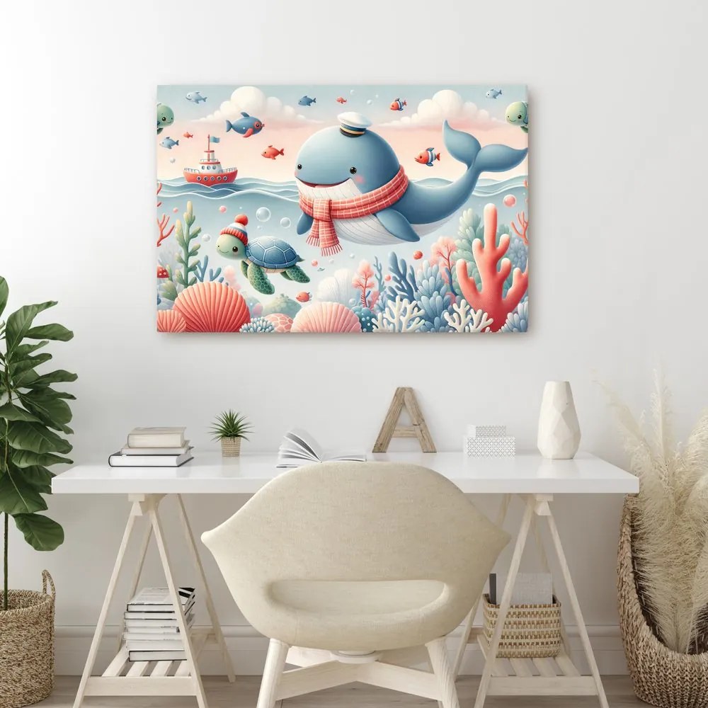 Quadro su tela – Capitano balena e tartaruga
