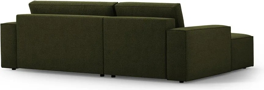 Divano letto angolare verde scuro in tessuto bouclé (angolo sinistro) Jodie - Micadoni Home