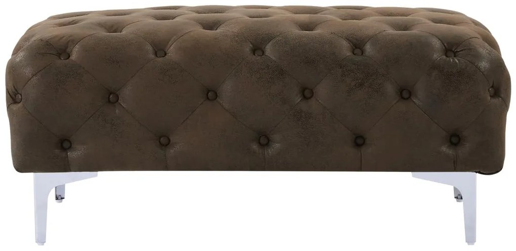 Pouf chesterfield in Microfibra aspetto Pelle invecchiata - EDWINA