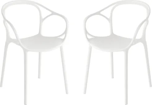 Sedia in polipropilene Bianco per interni ed esterni - HUG 2 sedie