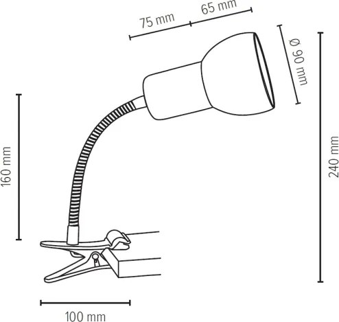 Spot-Light 2224174WFC - Lampada a clip SVENDA 1xE27/60W/230V