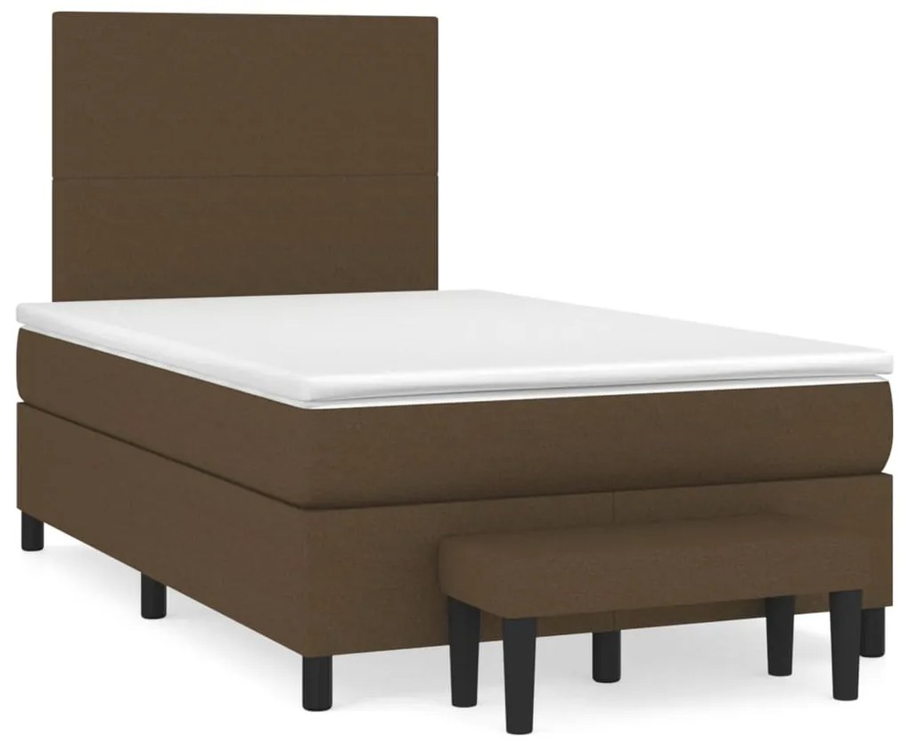 Giroletto a molle con materasso marrone scuro 120x200cm tessuto