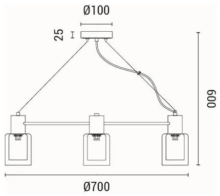 Lampadario a sospensione con filo 6xE14/15W/230V