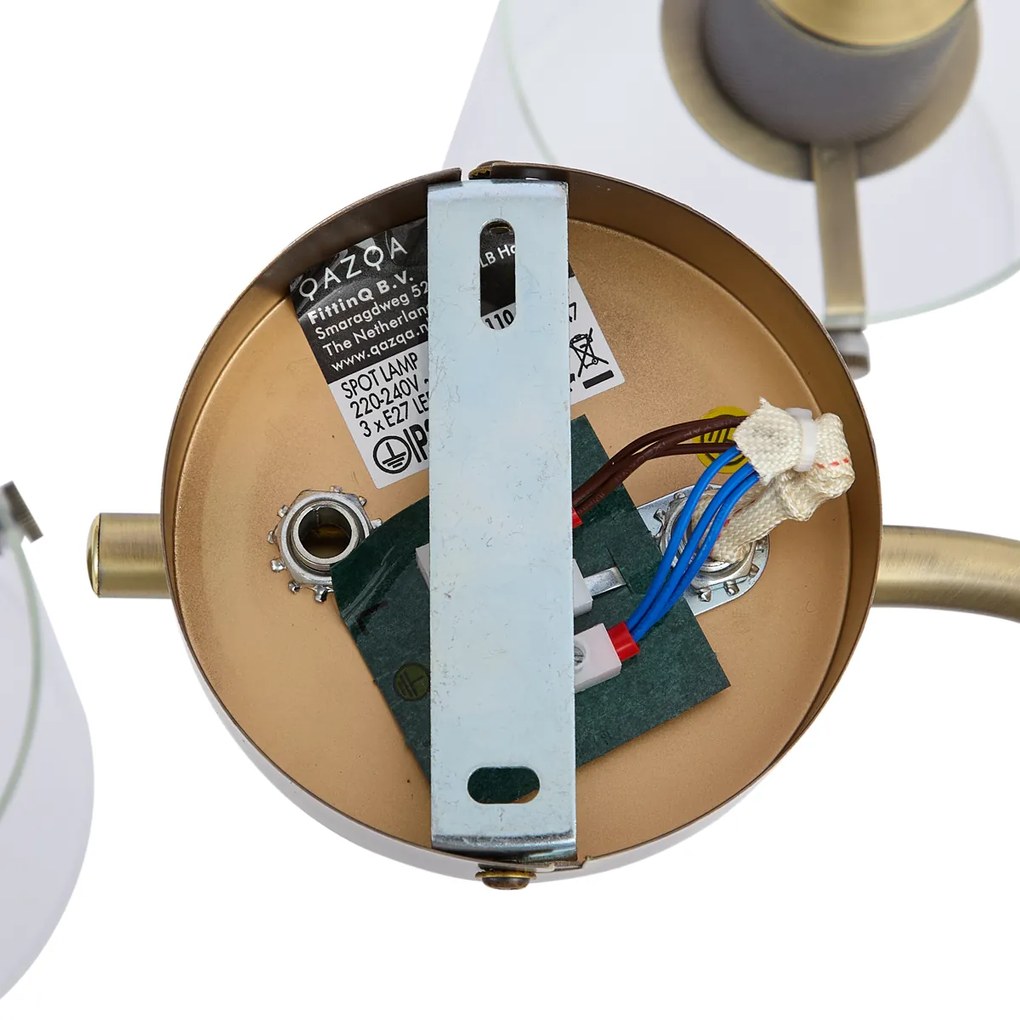 Faretto da soffitto di design bronzo con vetro trasparente rotondo a 3 luci - Domo