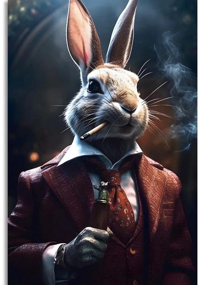 Stampa su tela – Gangster animale coniglio