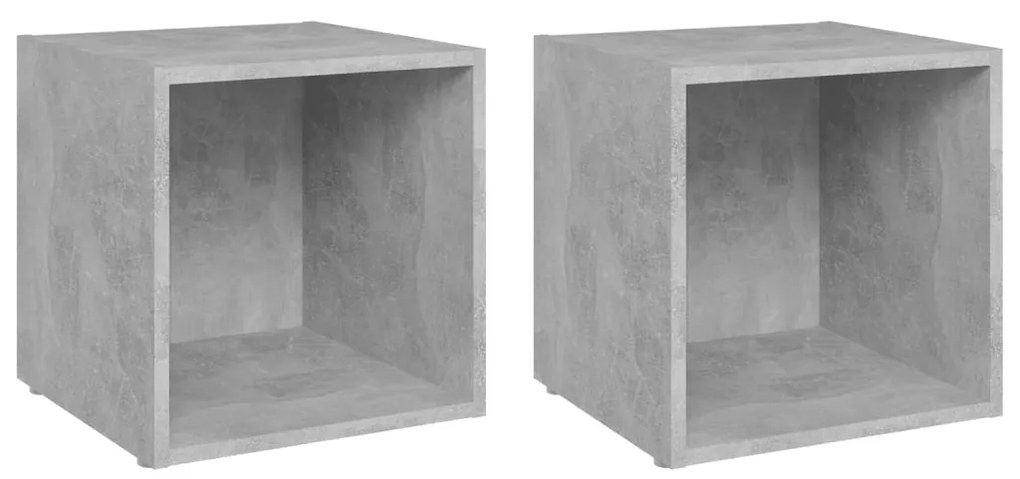 Mobili Porta TV 2pz Grigio Cemento 37x35x37cm Legno Multistrato