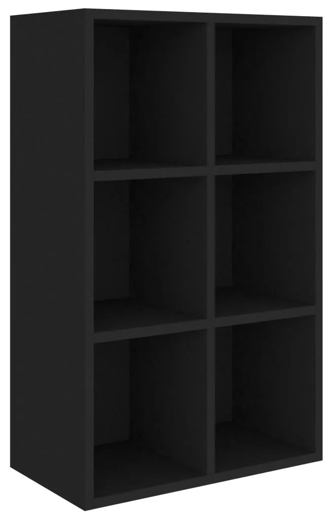 Libreria/Credenza Nera 66x30x98 cm in Legno Multistrato