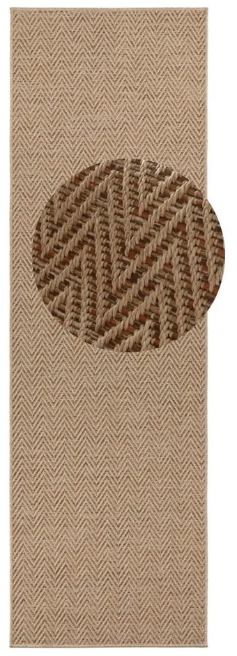 Passatoia da interno ed esterno marrone chiaro 80x500 cm Nature – Hanse Home