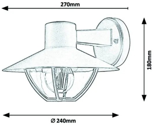 Rabalux - Applique da esterno 1xE27/10W/230V IP44