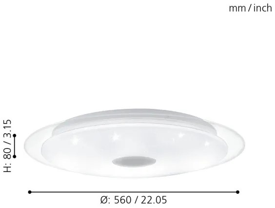 Eglo 98324 - Plafoniera LED dimmerabile LANCIANO LED/36W/230V + Tc