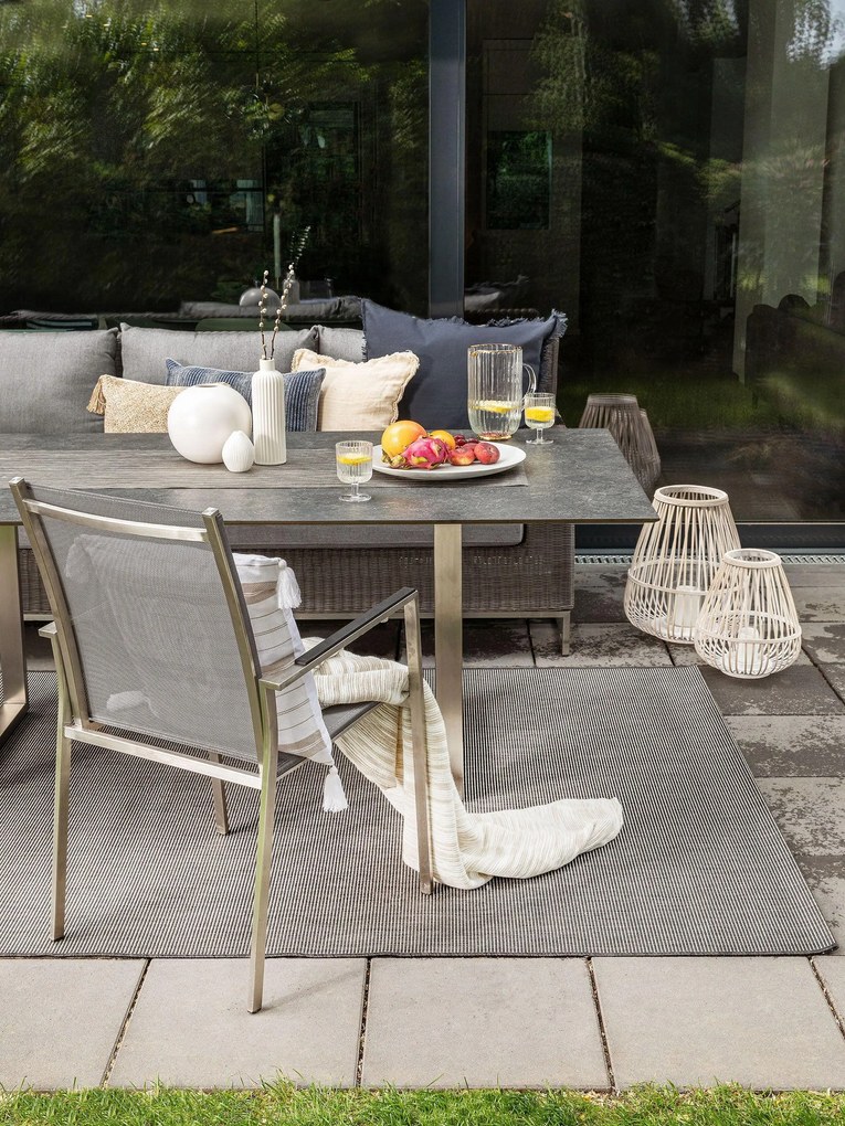 benuta Nest Tappeto per interno ed esterno Metro Nero 200x290 cm - Tappeto outdoor per balcone, terrazzo e giardino