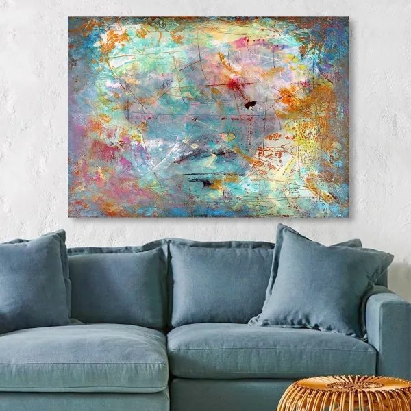 Pittura murale su tela 70x100 cm multicolore