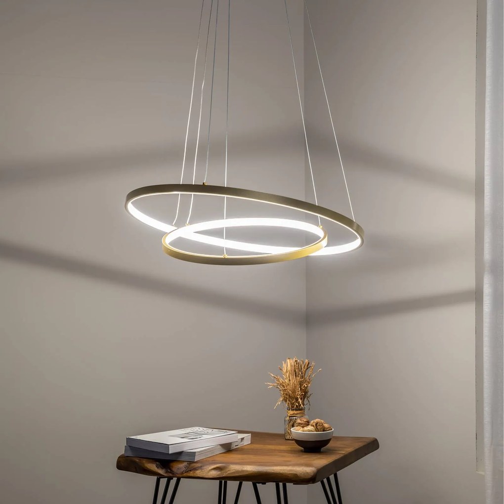 Eko-Light Lampada LED a sospensione HOOP, 51 W, Ø 60 cm, 4.000 K, oro