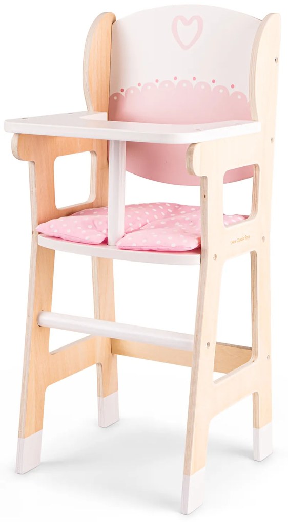 Seggiolone pappa in legno con cuscino - per bambole