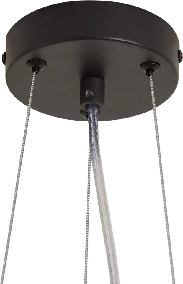 Lampada a Sospensione Japandi Nera con Fiori Beige e Vetro Bianco - Flower Power