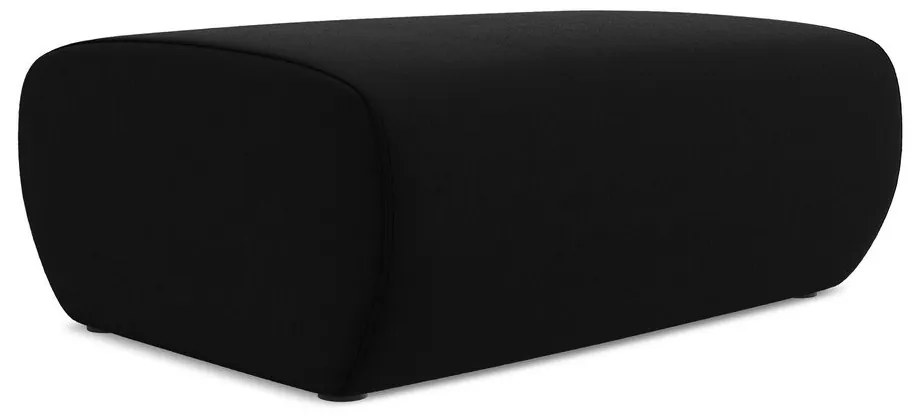 Poggiapiedi nero con rivestimento in velluto Kapua – Makamii