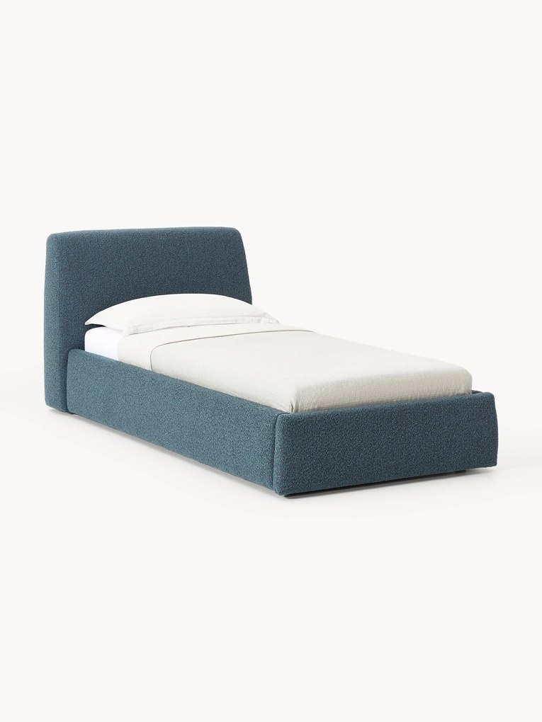 Letto singolo in bouclé con contenitore Cloud